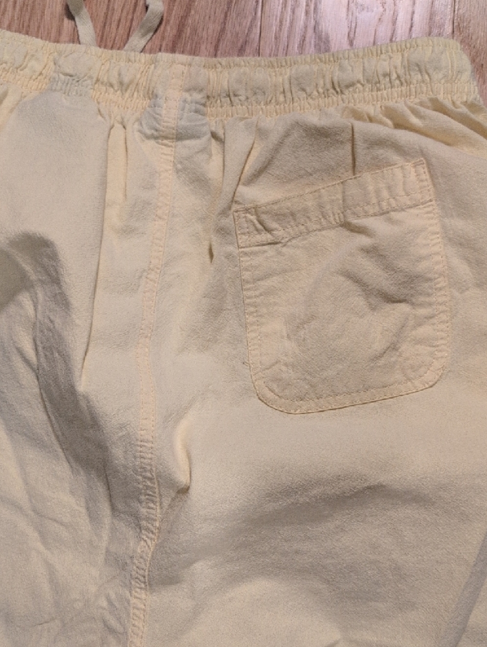 Women's Light Yellow Casual Drawstring Shorts - Picture 5 of 7